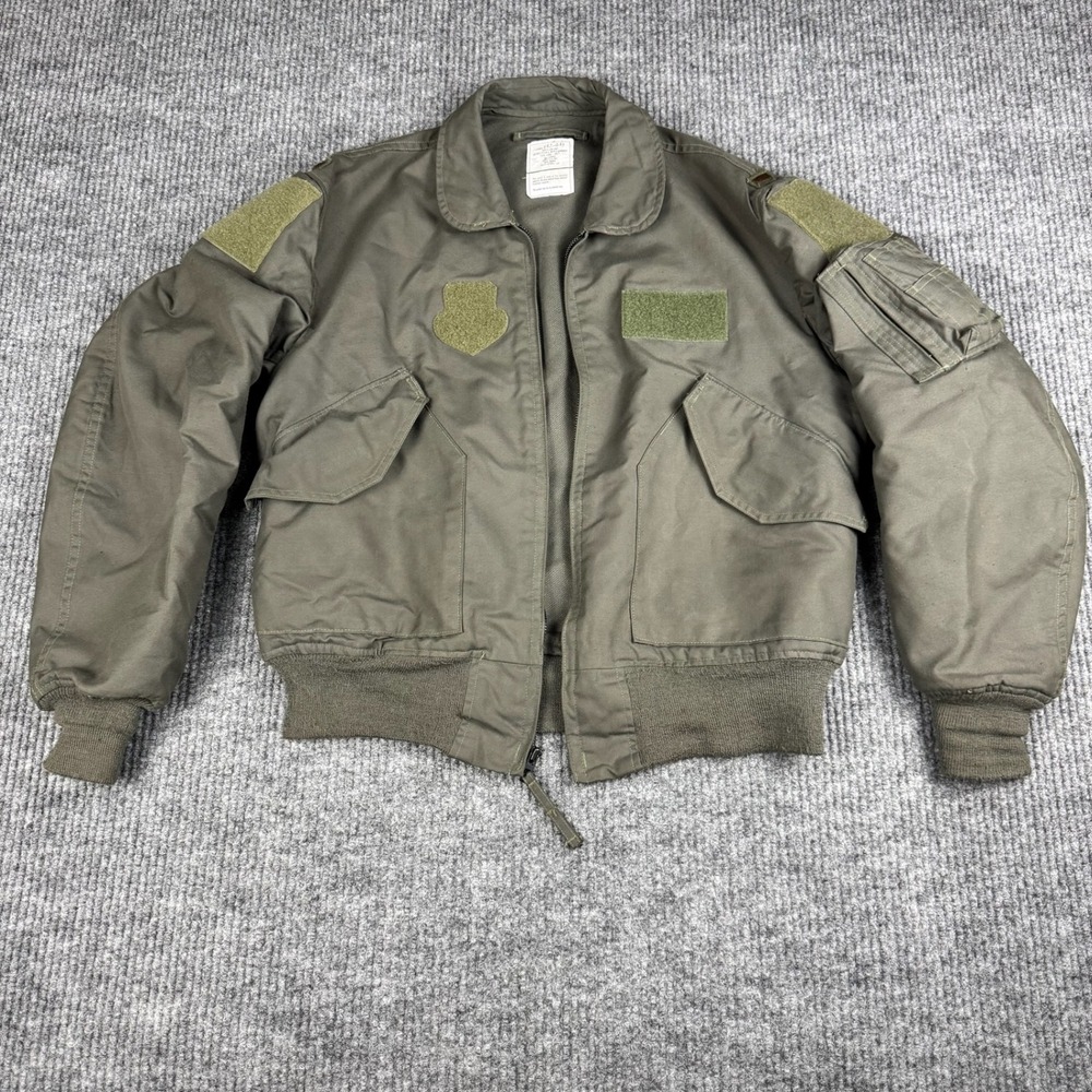 US Military CWU 36P Summer Flight Jacket Mens L Nomex Aramid Olive Green USA